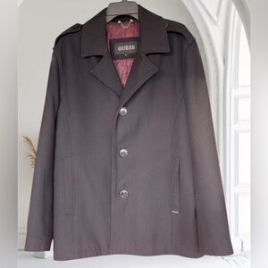 GUESS Men's Dark Gray Trench Coat